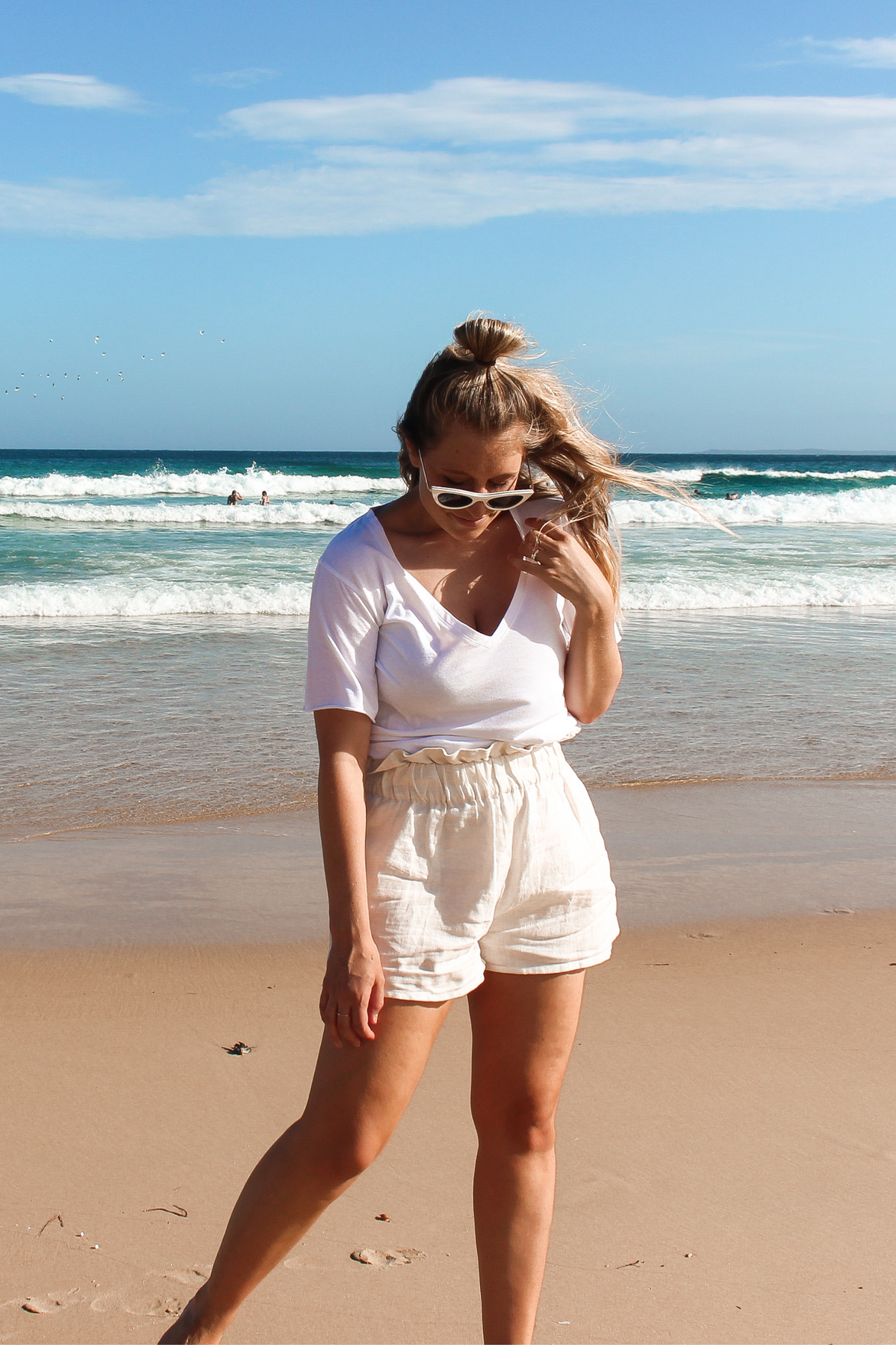 Deep V Tee  |  white