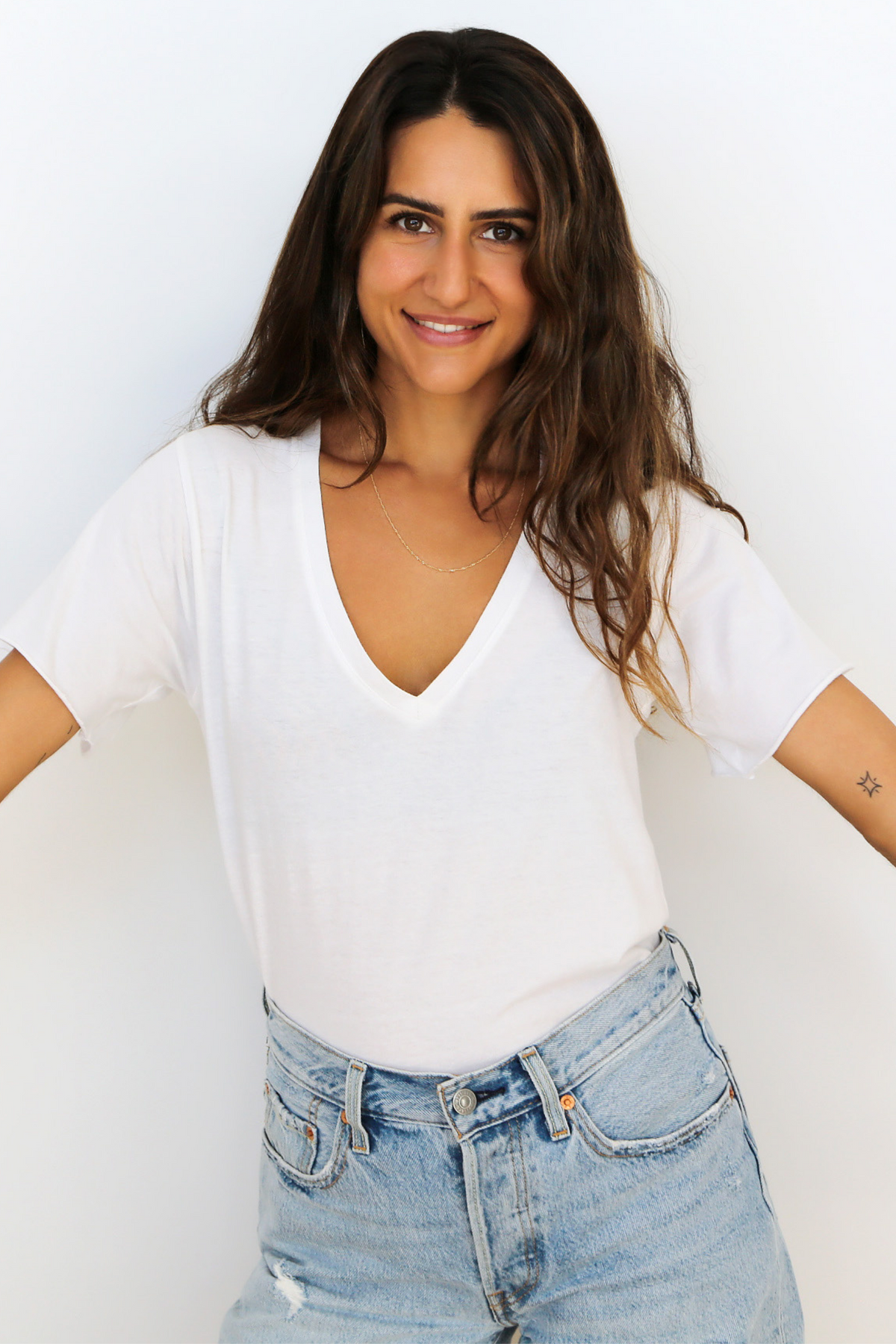 Deep V Tee  |  white